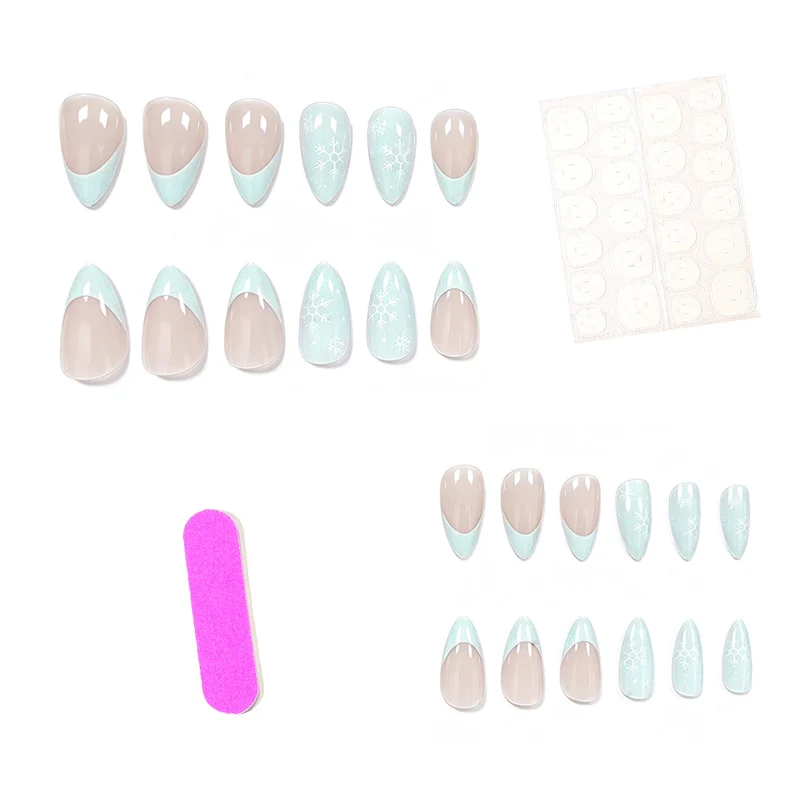 Artistic French Tip Acrylic Nail Enhancements Stornfield
