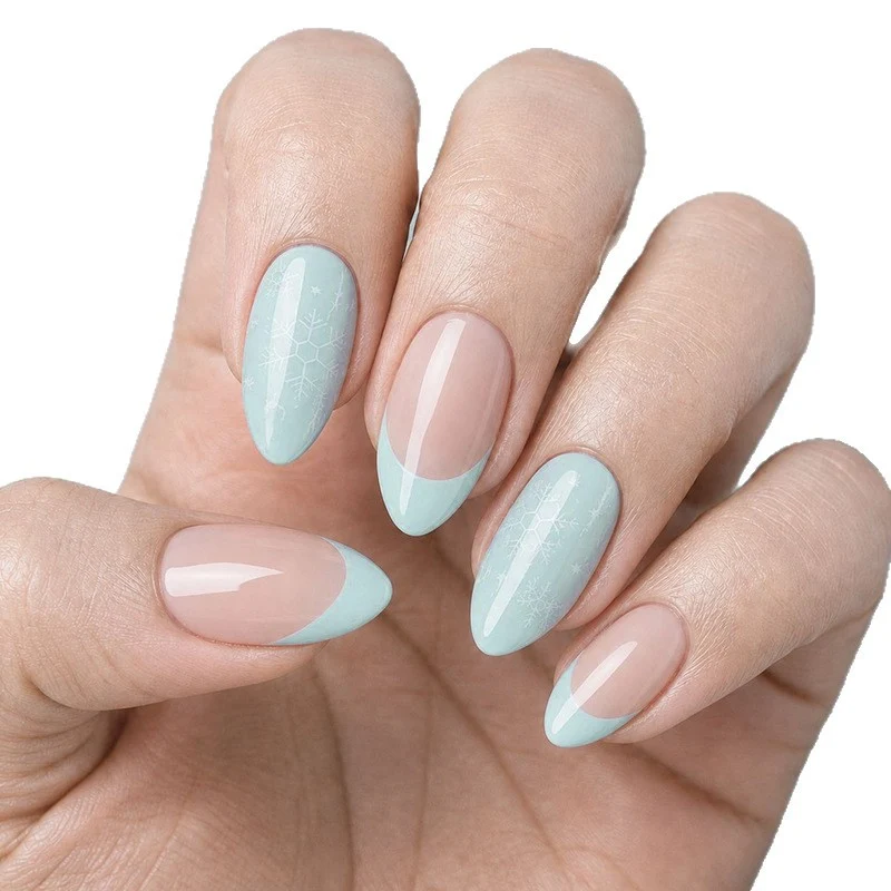 Artistic French Tip Acrylic Nail Enhancements Stornfield