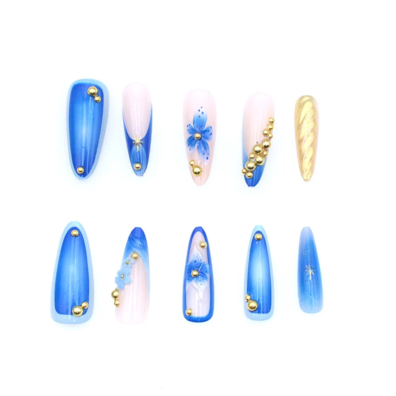 Artistic Flower and Gem Nail Enhancements Stornfield