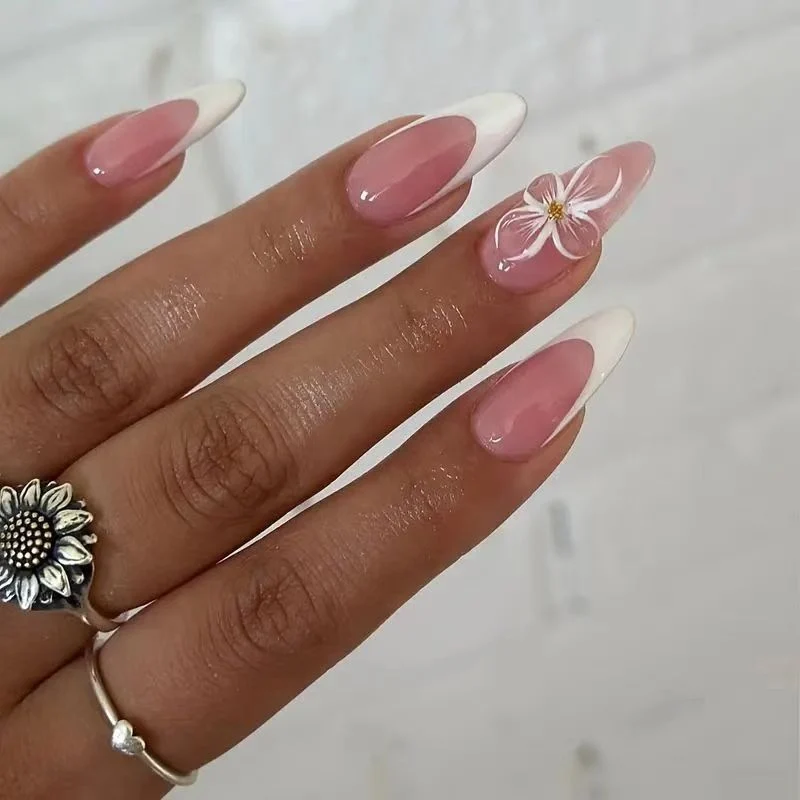 Artistic Floral Tip Nail Enhancements Stornfield