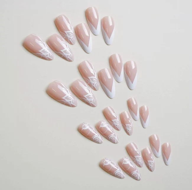 Artistic Floral Stiletto Nail Art Stornfield