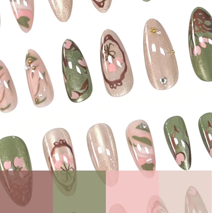 Artistic Floral Press-On Nail Enhancements Stornfield 1789915404