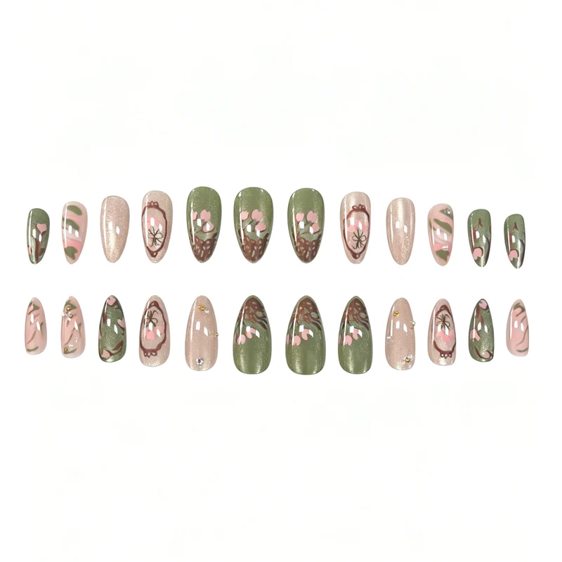 Artistic Floral Press-On Nail Enhancements Stornfield 1789915404