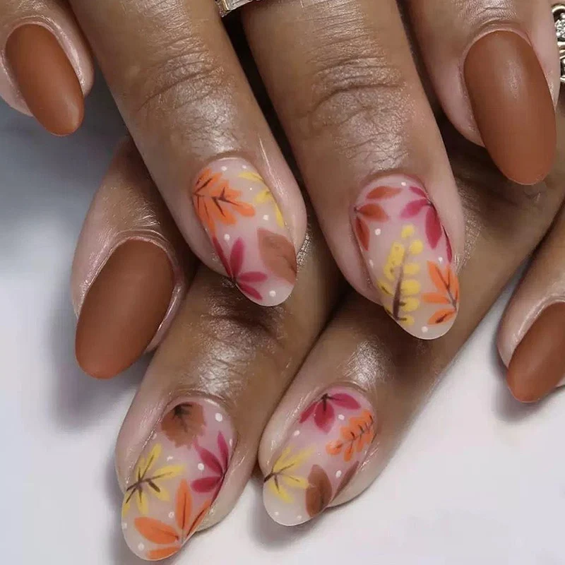 Artistic Floral Overlay Nail Enhancements Stornfield