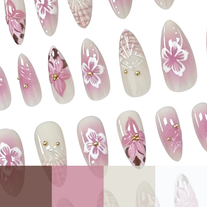 Artistic Floral Nail Enhancements Stornfield