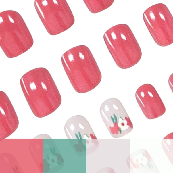 Artistic Floral Gel Nail Enhancements Stornfield