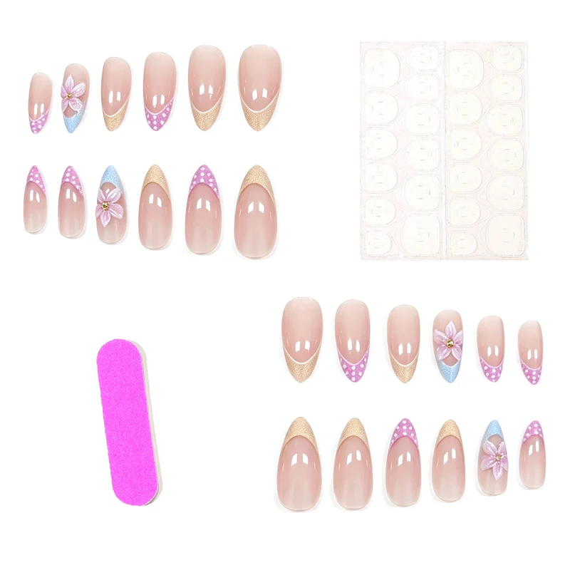Artistic Floral Acrylic Nail Extensions Stornfield 1789915721