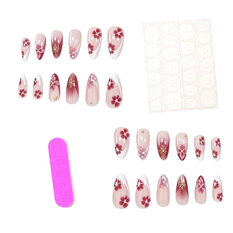 Artistic Floral Acrylic Nail Extensions Stornfield 1789915666