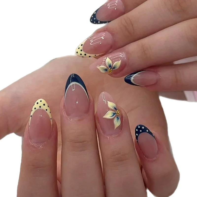 Artistic Floral Acrylic Nail Design Stornfield