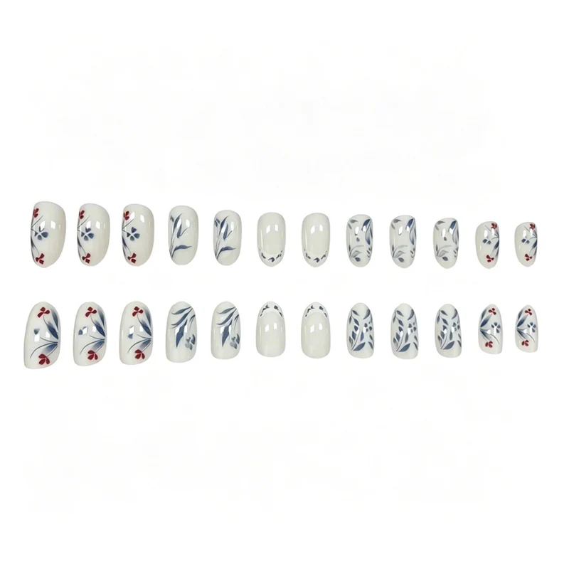 Artistic Floral Acrylic Nail Art Enhancements Stornfield