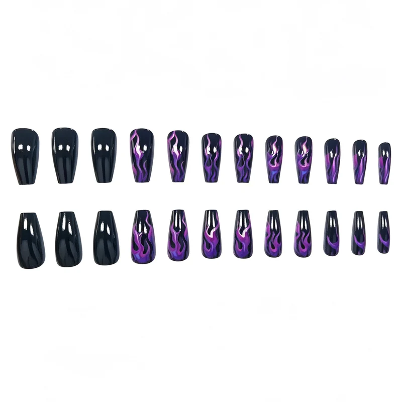 Artistic Flame-Inspired Acrylic Nail Art Enhancements Stornfield