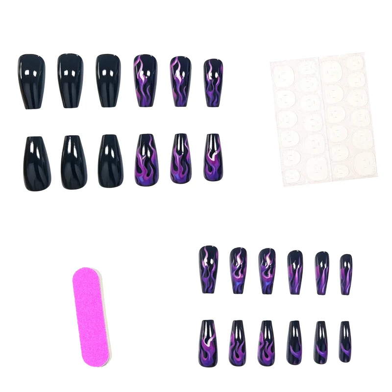 Artistic Flame-Inspired Acrylic Nail Art Enhancements Stornfield