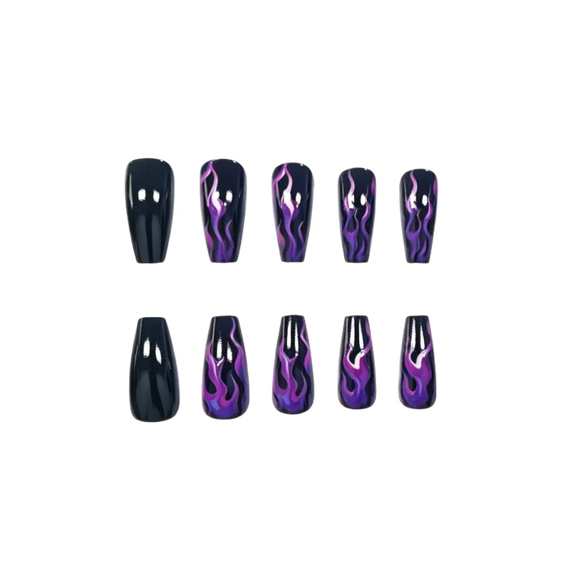 Artistic Flame-Inspired Acrylic Nail Art Enhancements Stornfield