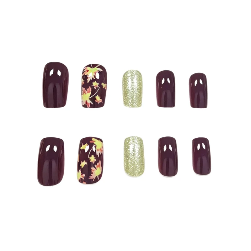Artistic Fall-Themed Nail Art Enhancements Stornfield