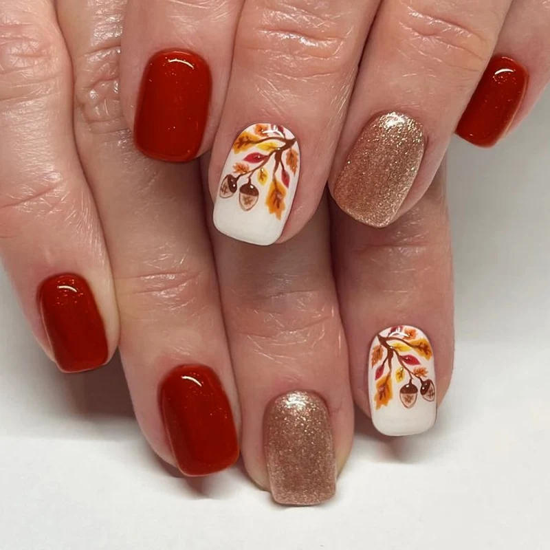 Artistic Fall-Themed Nail Art Stornfield