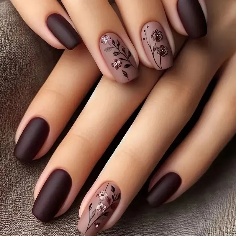 Artistic Fall-Themed Nail Art Stornfield