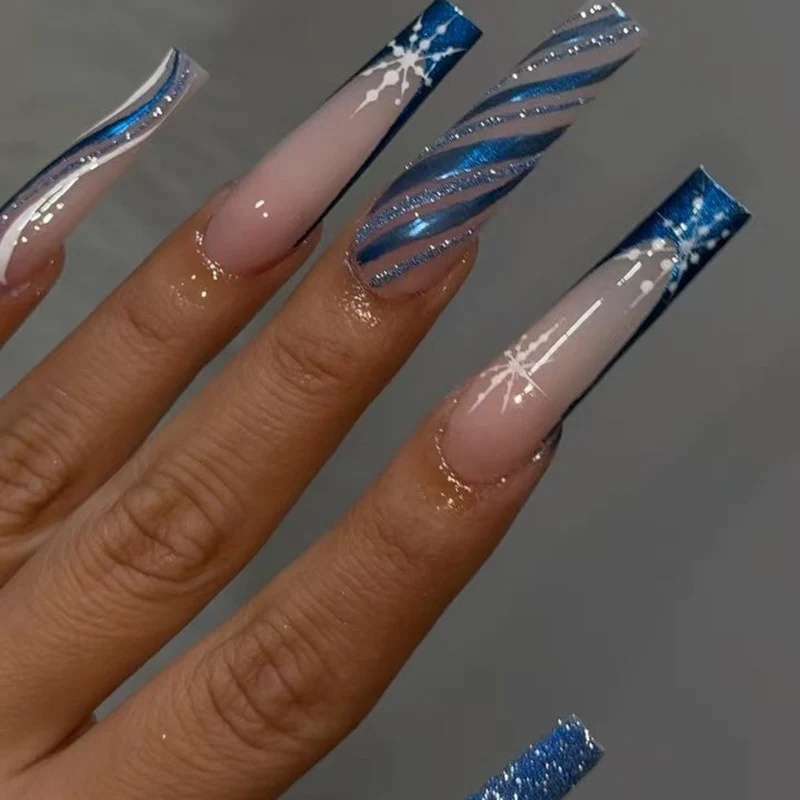 Artistic Decorative Long Acrylic Nail Enhancements Stornfield