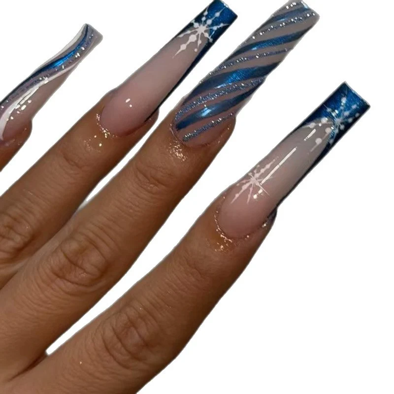 Artistic Decorative Long Acrylic Nail Enhancements Stornfield