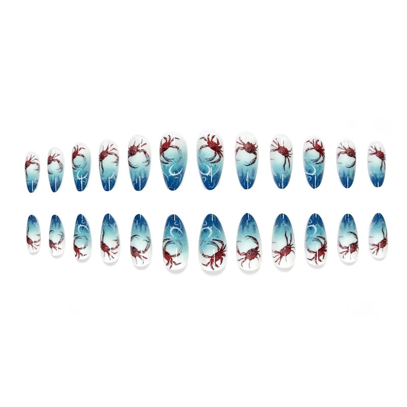 Artistic Crab-Themed Nail Art Enhancements Stornfield