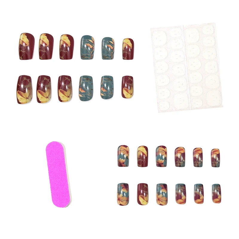 Artistic Autumn-Themed Nail Art Enhancements Stornfield