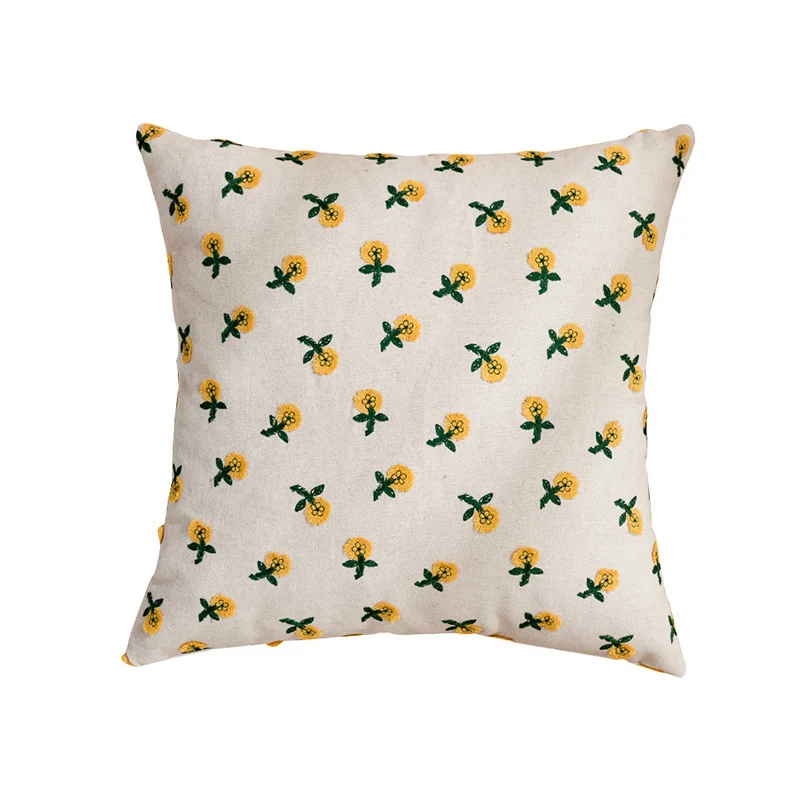 Square decorative cushion cover with relief diamond passe-partout structure made of cotton-linen mix Stornfield
