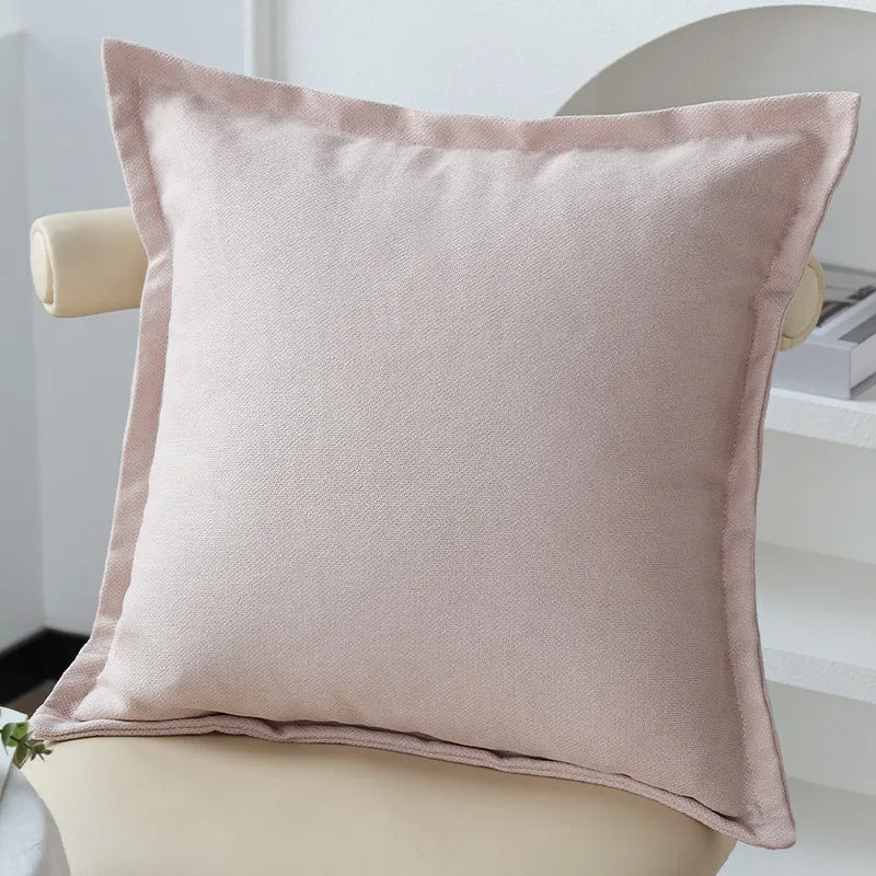 Square decorative cushion cover made of structured cotton blend with elegant piping edge Stornfield