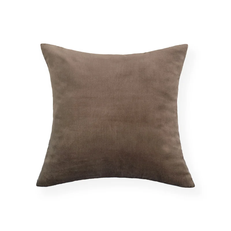 Square cord decorative pillow cover with fine ribbed structure and concealed zipper Stornfield
