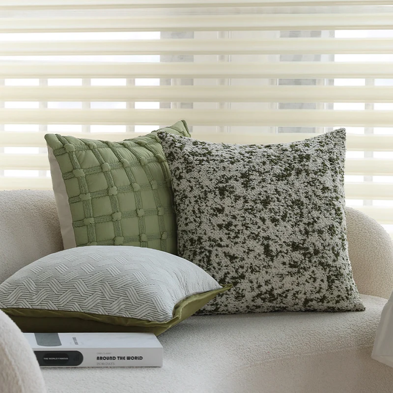 Square Chenille Cushion Cover for Sofa and Living Room with Mélange Structure and Hidden Zipper Stornfield
