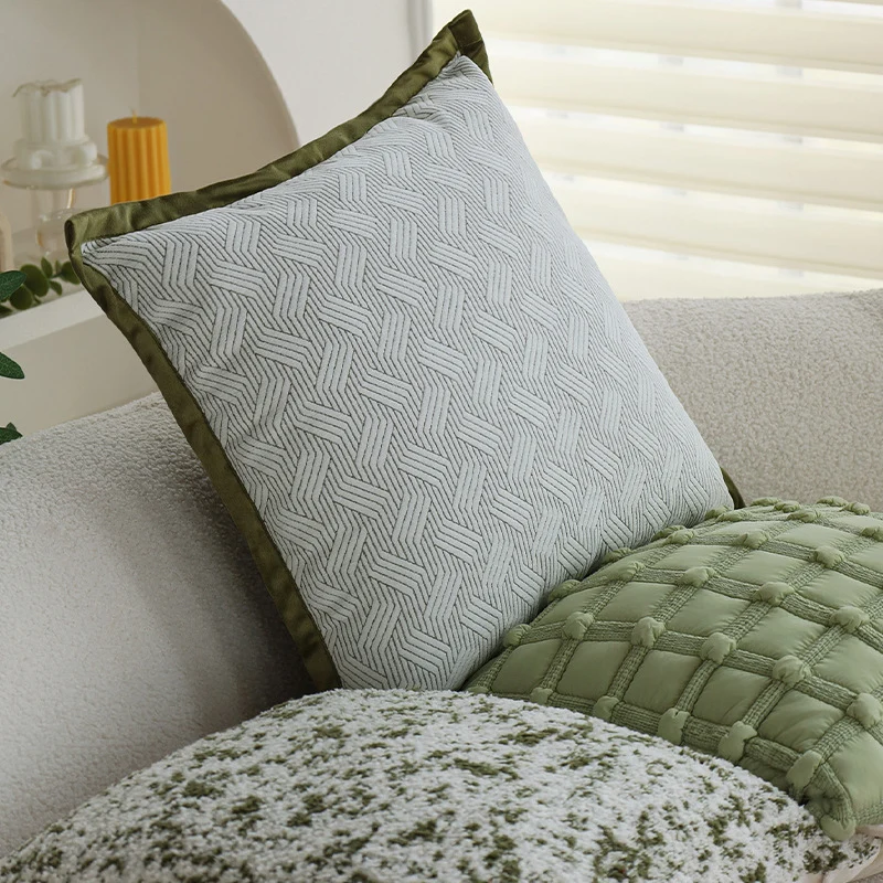 Square Chenille Cushion Cover for Sofa and Living Room with Mélange Structure and Hidden Zipper Stornfield