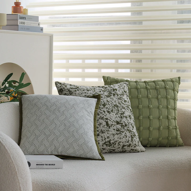 Square Chenille Cushion Cover for Sofa and Living Room with Mélange Structure and Hidden Zipper Stornfield