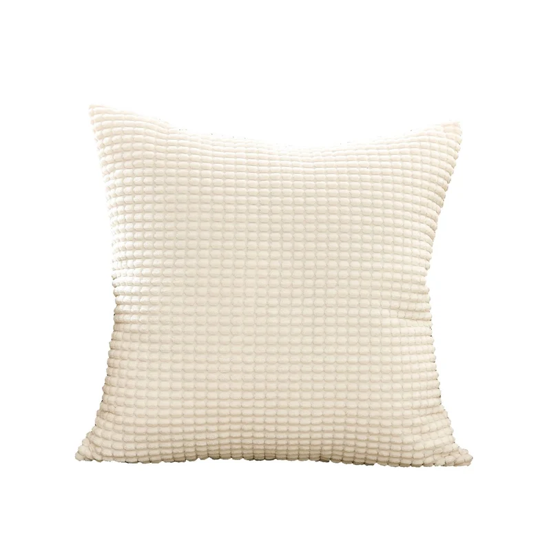 Square bouclé decorative cushion cover with soft teddy texture and concealed zipper Stornfield