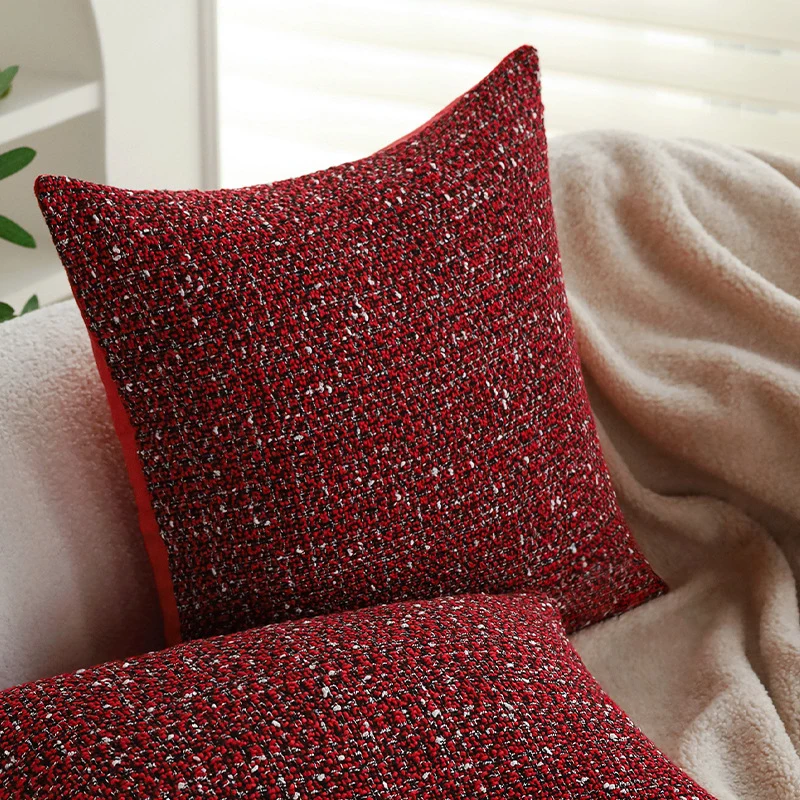 Square Boucle Tweed Cushion Cover with Structured Fabric Look and Hidden Zipper Stornfield