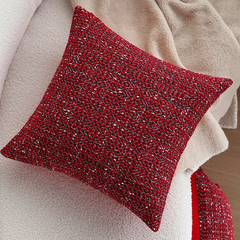Square Boucle Tweed Cushion Cover with Structured Fabric Look and Hidden Zipper Stornfield