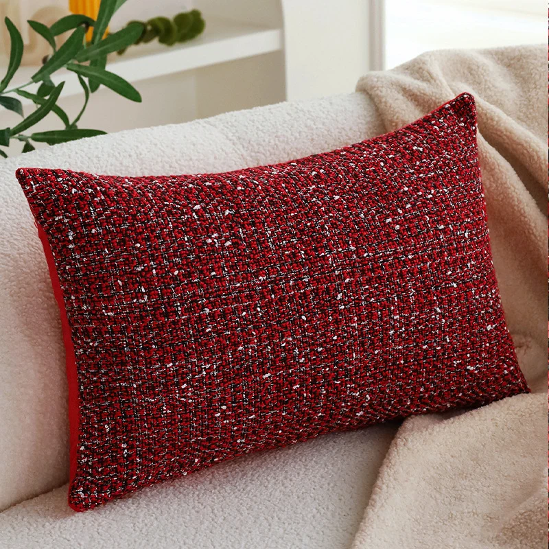 Square Boucle Tweed Cushion Cover with Structured Fabric Look and Hidden Zipper Stornfield