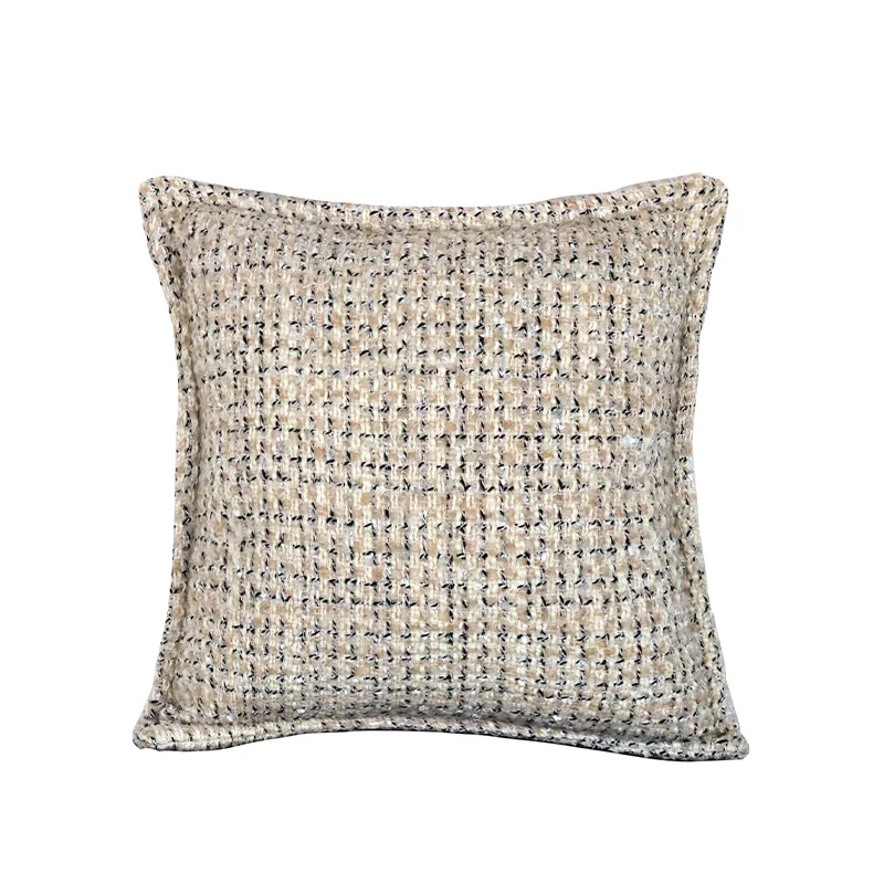 Square bouclé cushion cover with fine texture and concealed zipper Stornfield