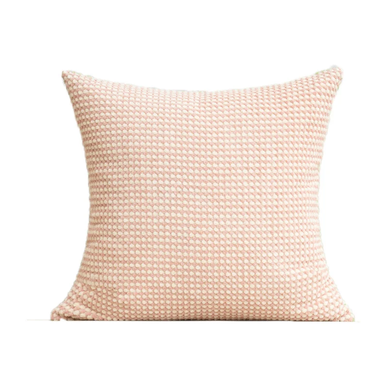 Square Boho cushion cover with hand-tufted rainbow relief, corner tassels and cotton-linen mix Stornfield