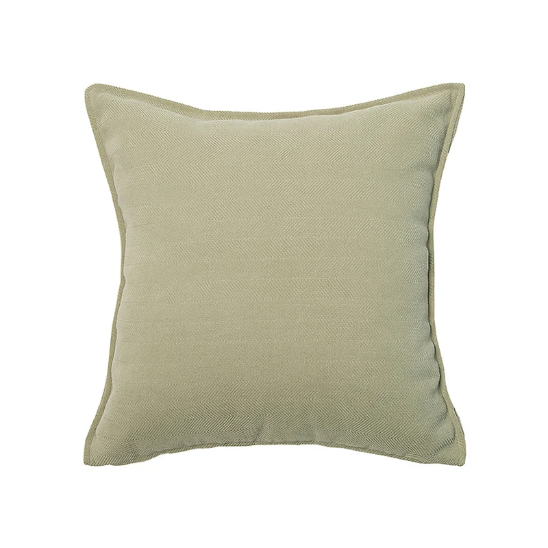 Square decorative cover with fine herringbone pattern and piping edge Stornfield