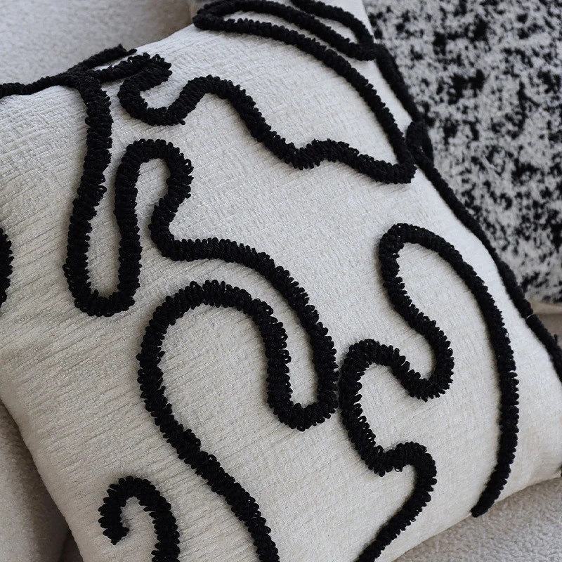 Macramé Decorative Cushion with Fringes and Hand-Knotted Structure Pattern Stornfield