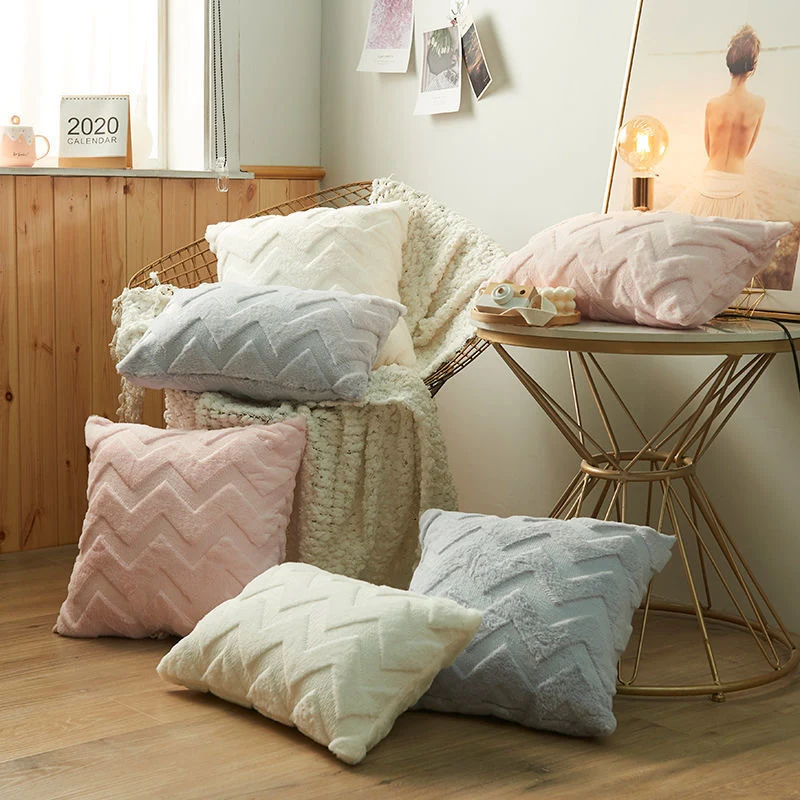 Luxurious plush decorative cushion cover with zigzag tufting and extra soft texture Stornfield