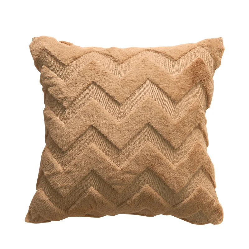 Luxurious plush decorative cushion cover with zigzag tufting and extra soft texture Stornfield