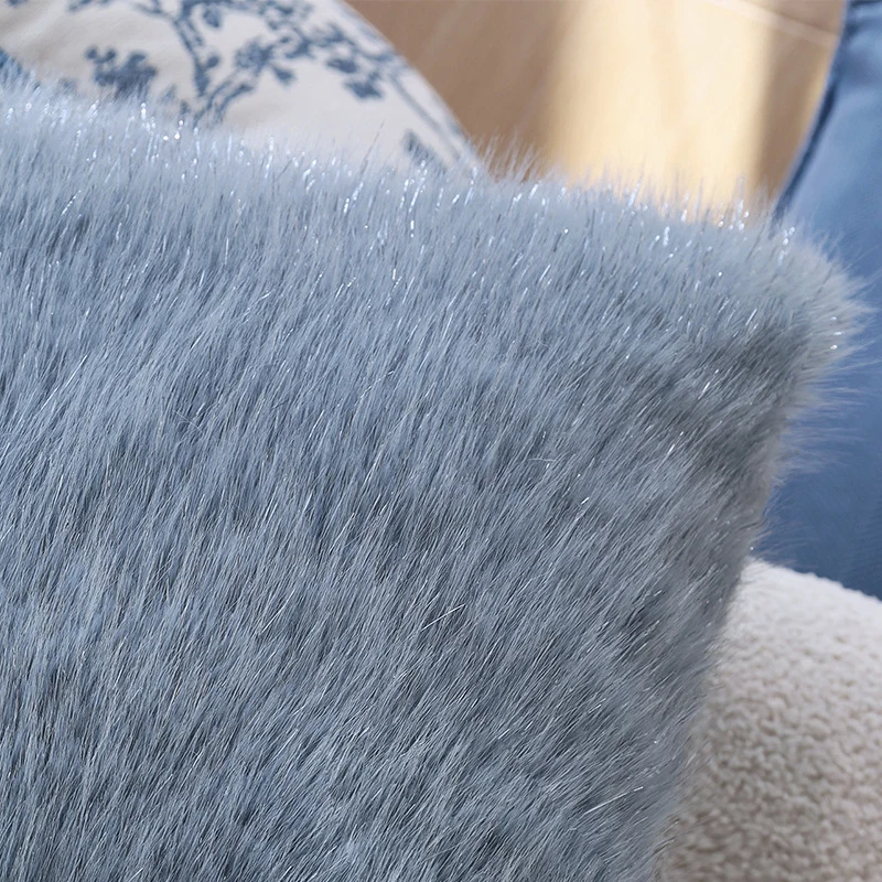 Luxurious long-haired faux fur pillowcase with subtle shine and concealed zipper Stornfield
