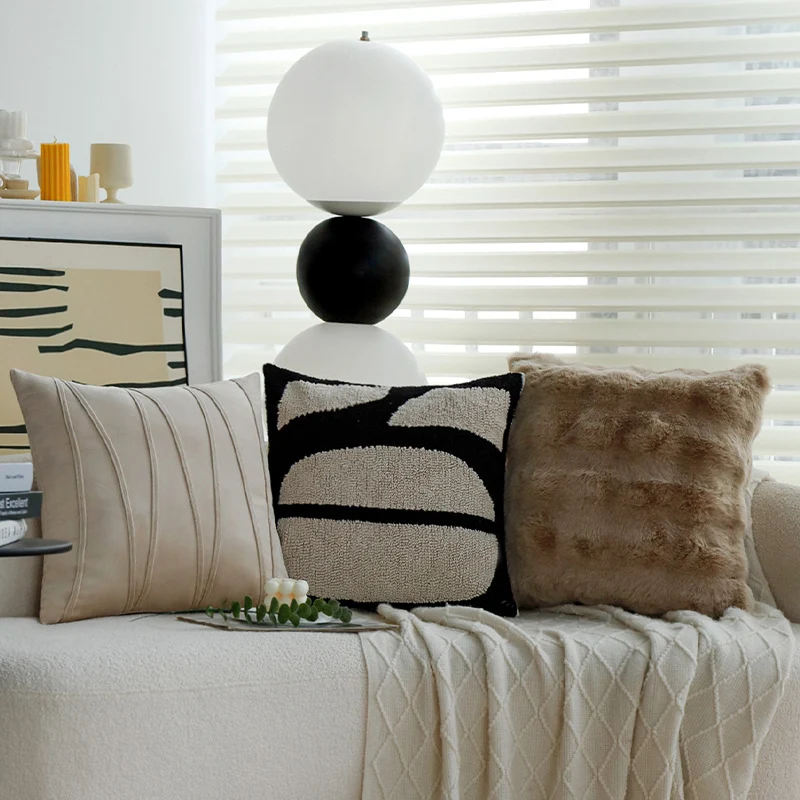 Luxurious faux fur pillowcase rectangular particularly soft Stornfield