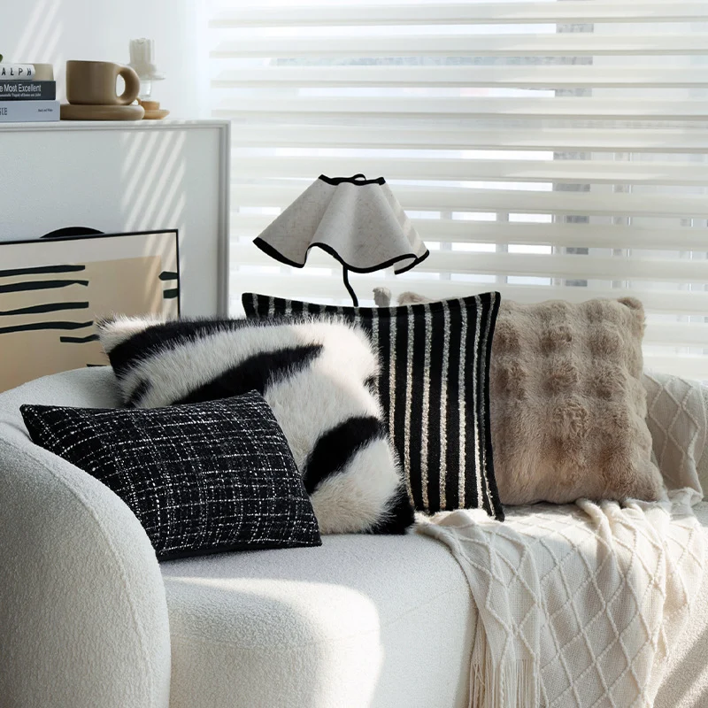 Luxurious faux fur pillowcase rectangular particularly soft Stornfield
