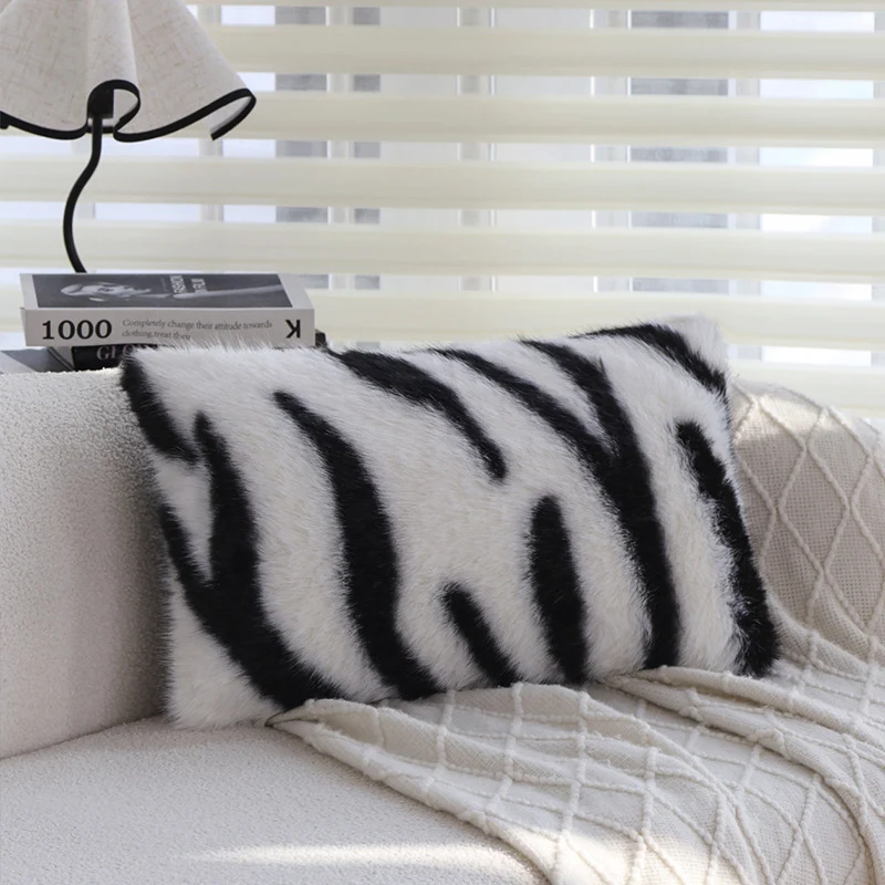 Luxurious faux fur pillowcase rectangular particularly soft Stornfield