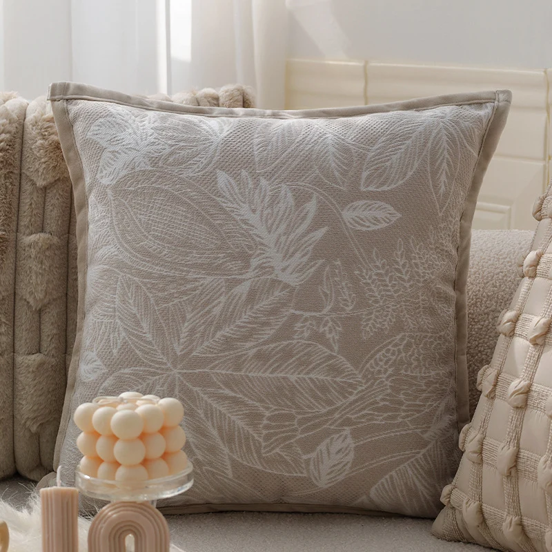 Cozy decorative sofa cushion with faux fur surface and quilted texture pattern Stornfield