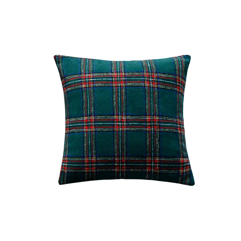 Checked decorative cushion cover in tartan look made of soft microfleece Stornfield