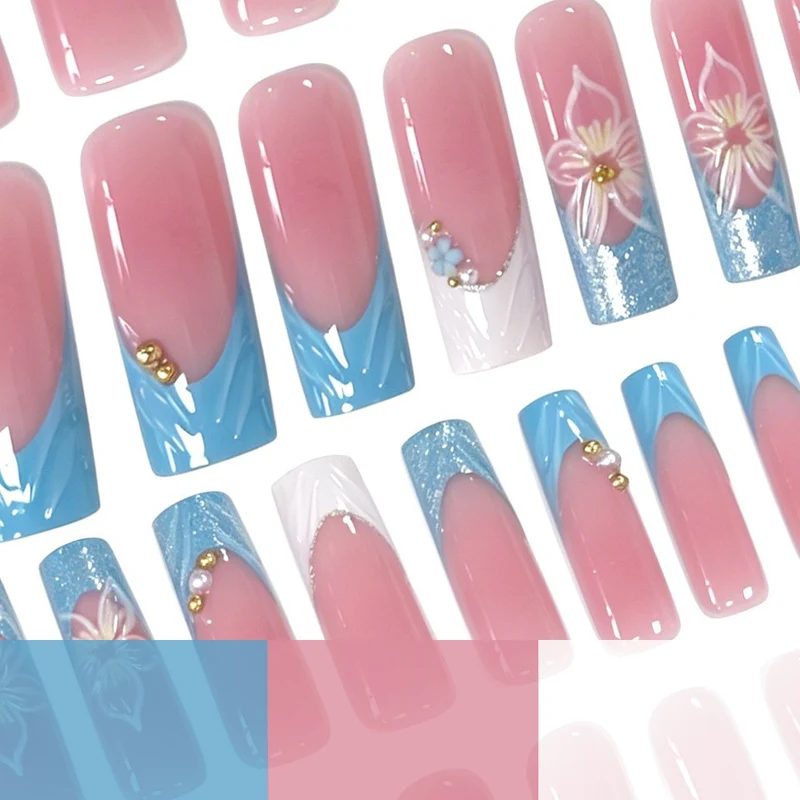 Luxurious Floral Acrylic Nail Enhancements Stornfield