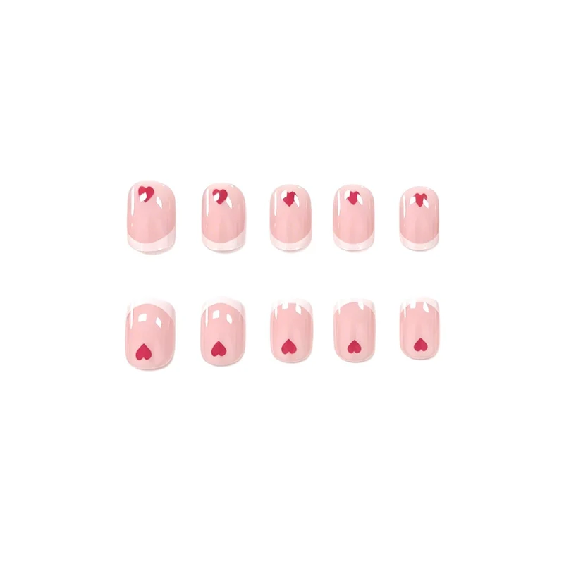 Love-Embellished French Tip Nail Design Stornfield
