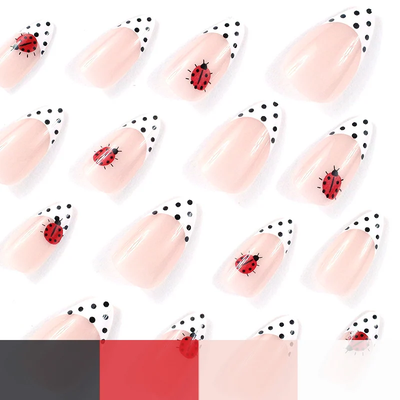 Ladybug-Themed Acrylic Nail Art Stornfield
