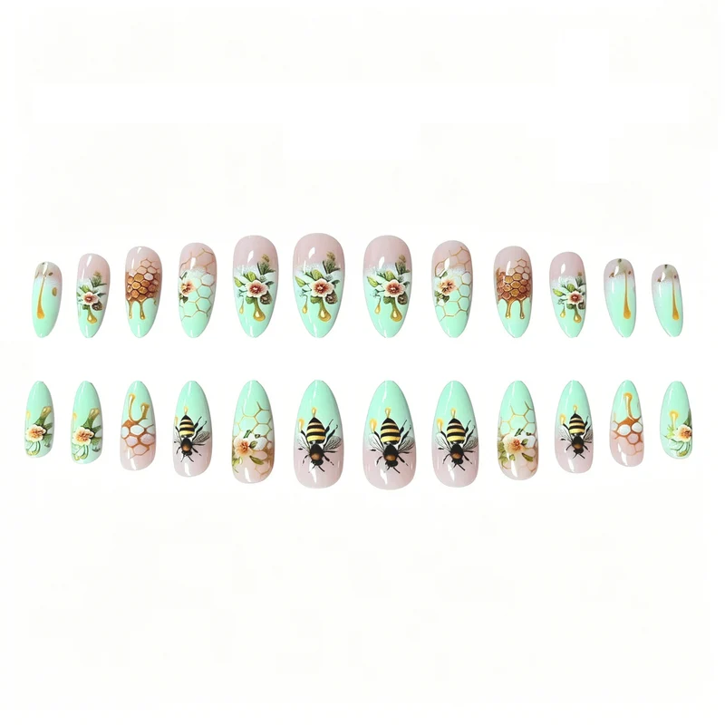 Honeycomb Floral Acrylic Nail Art Stornfield